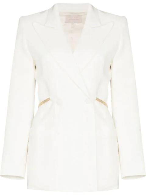 chain-embellished double-breasted blazer by CHRISTOPHER KANE