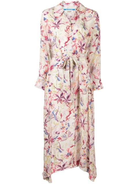 floral asymmetric-hem midi dress by CHUFY