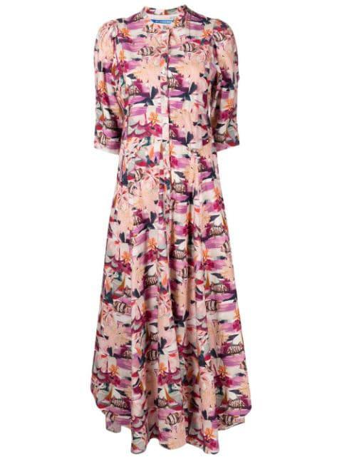 floral button-up maxi dress by CHUFY