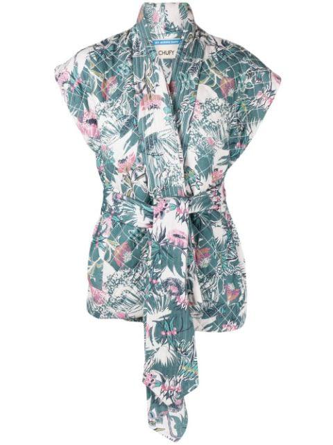 floral-print sleeveless jacket by CHUFY