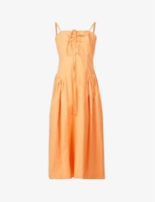 Aurora panelled flared cotton midi dress by CIAO LUCIA