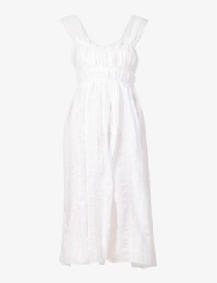 Clara ruffle-trim cotton midi dress by CIAO LUCIA