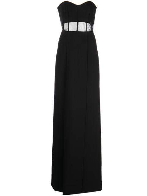 Annalie sheer-panel strapless gown by CINQ A SEPT