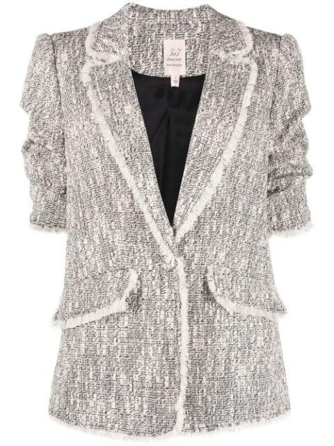 ruched-sleeve woven blazer by CINQ A SEPT