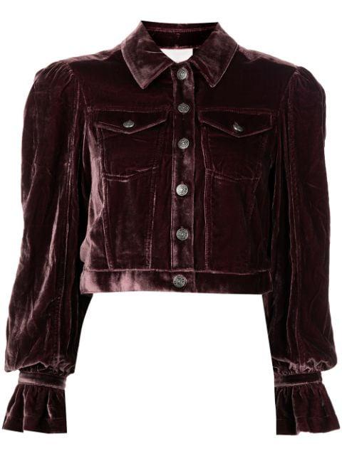velvet cropped jacket by CINQ A SEPT