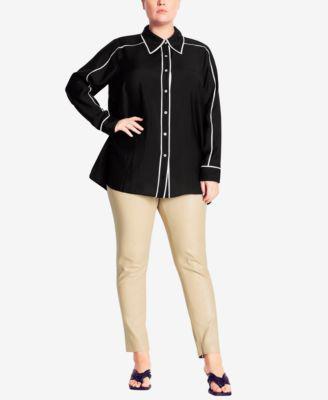 Plus Size Trendy Piper Shirt by CITY CHIC