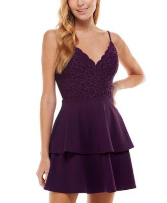 Juniors' Lace-Back Fit & Flare Dress by CITY STUDIOS