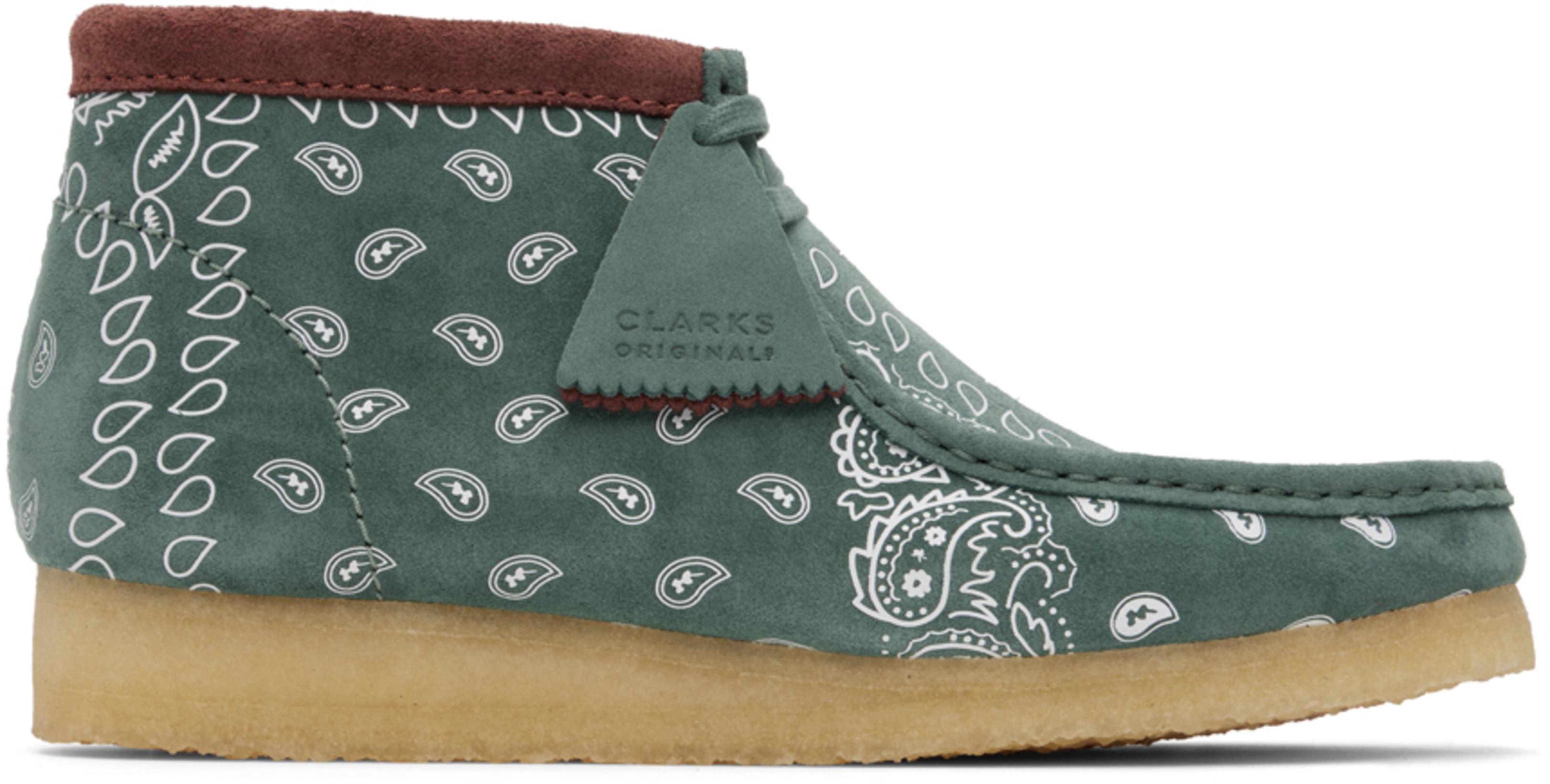 Green Paisley Wallabee Boots by CLARKS ORIGINALS
