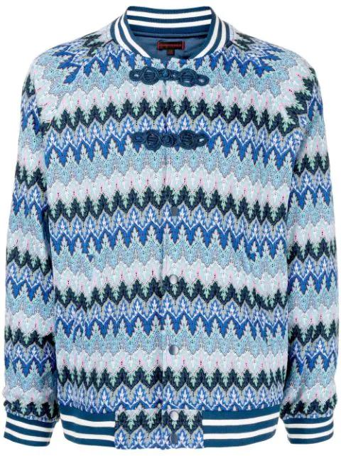 crochet-knit baseball jacket by CLOT