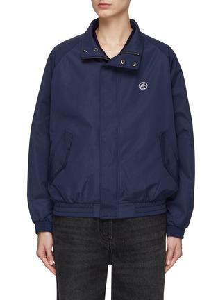 SNAP BUTTON ZIP UP LOGO EMBROIDERY JACKET by CLOVE