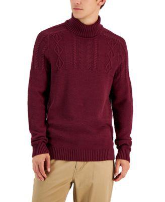 Men's Chunky Cable Knit Turtleneck Sweater by CLUB ROOM