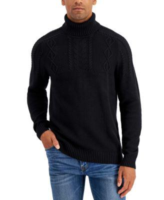 Men's Chunky Cable Knit Turtleneck Sweater by CLUB ROOM