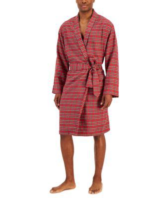 Men's Plaid Plush Flannel Robe by CLUB ROOM