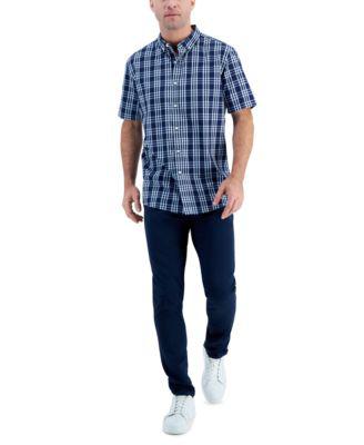 Men's Short-Sleeve Plaid Shirt by CLUB ROOM