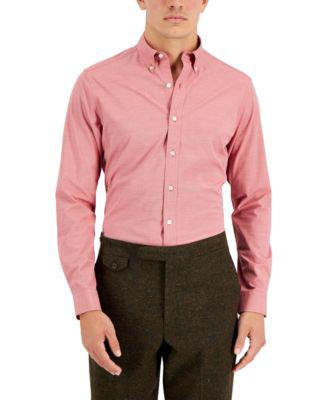 Men's Slim Fit 4-Way Stretch Solid Dress Shirt by CLUB ROOM
