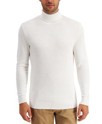 Men's Textured Cotton Turtleneck Sweater by CLUB ROOM