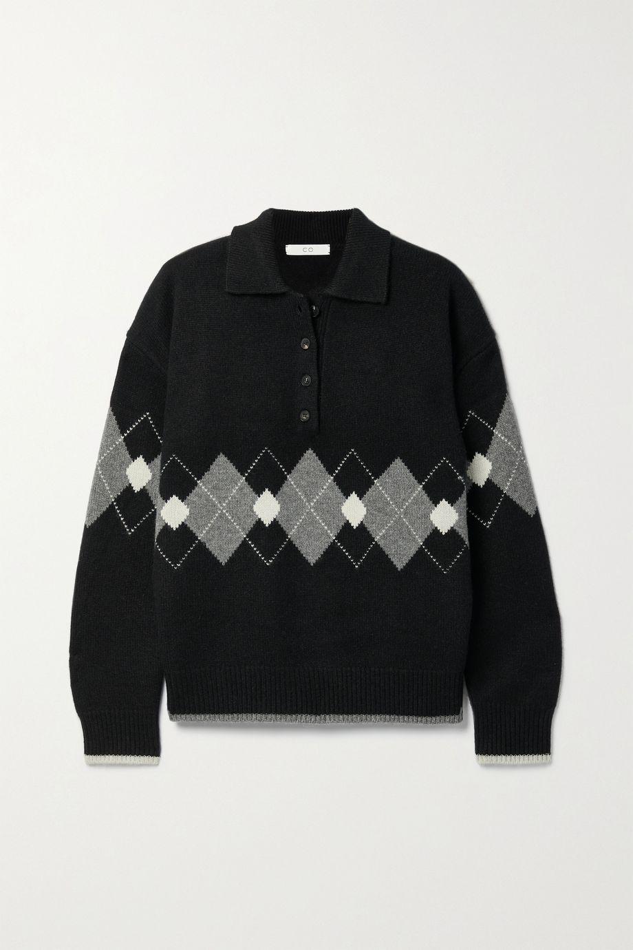 Argyle cashmere polo sweater by CO