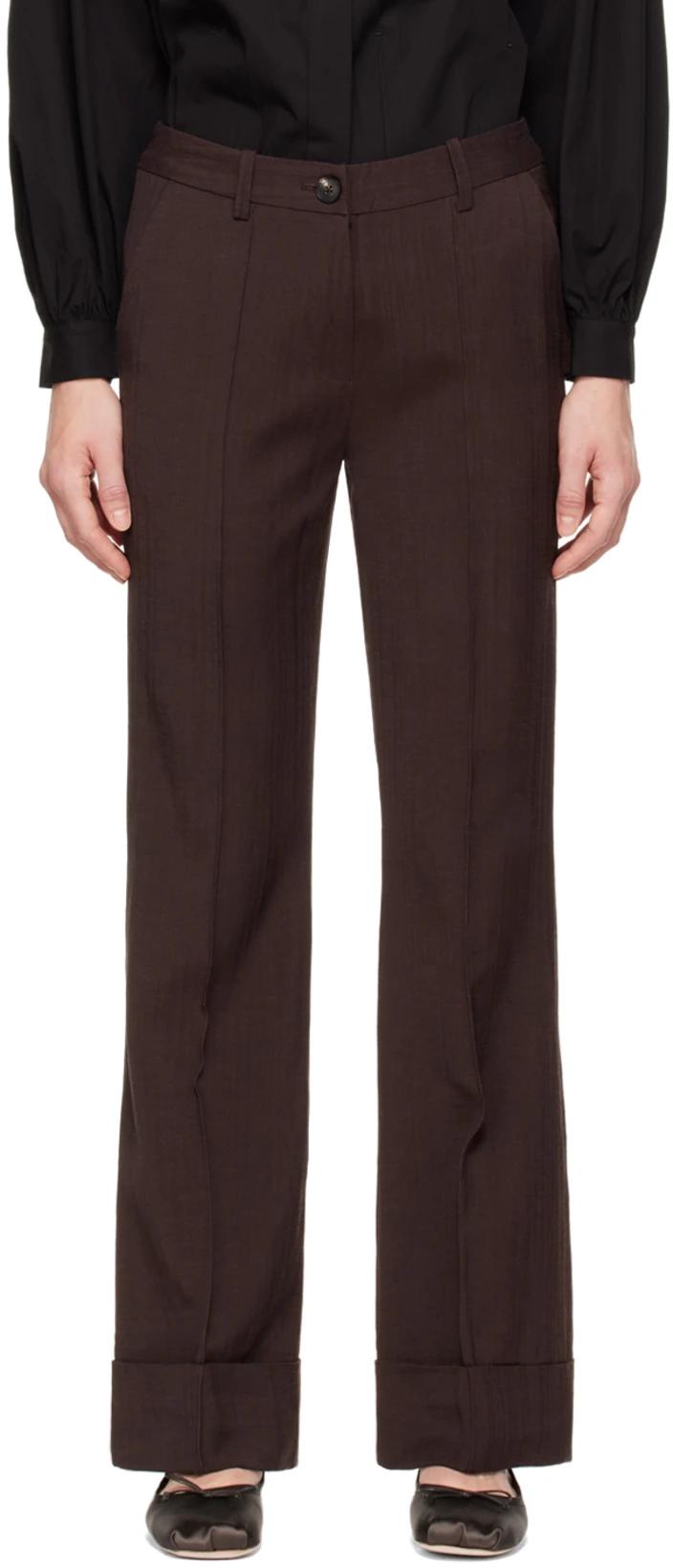 Brown Cuffed Trousers by CO
