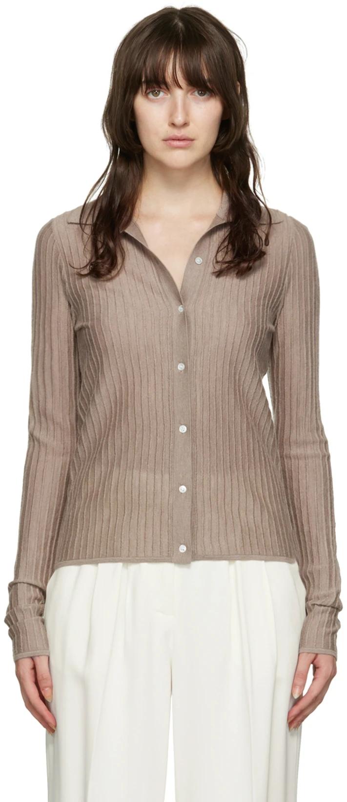 Taupe Button Down Cardigan by CO