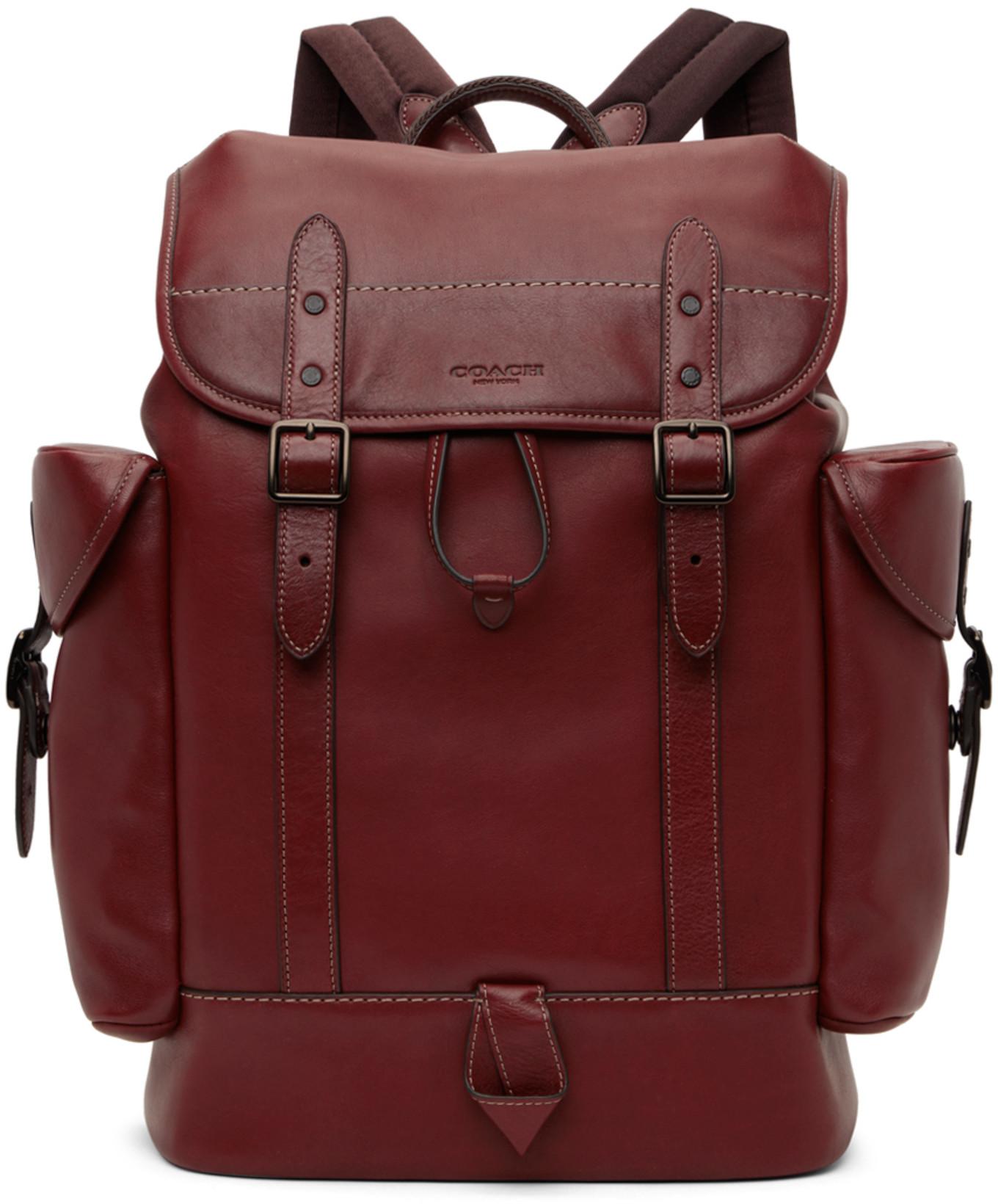 Burgundy Hitch Backpack by COACH