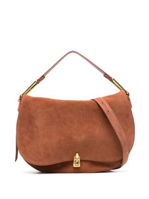 foldover suede tote bag by COCCINELLE