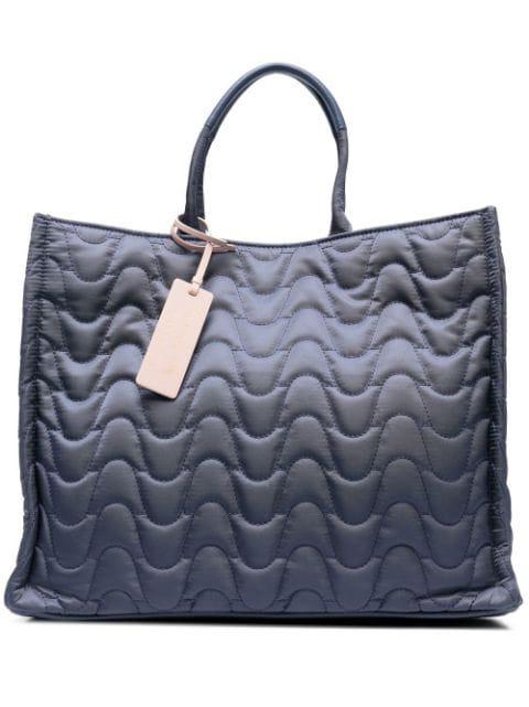 satin quilted tote bag by COCCINELLE