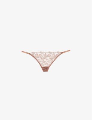 Paeonia mid-rise stretch-woven thong by COCO DE MER