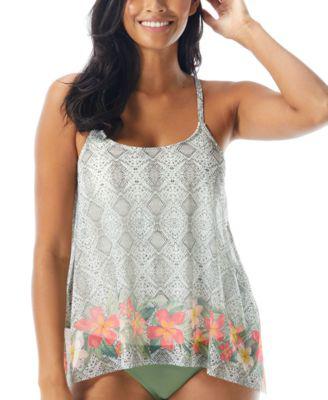 Current Mesh Printed Bra-Sized Tankini Top by COCO REEF