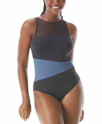 Tummy-Control Contrast One-Piece Swimsuit by COCO REEF