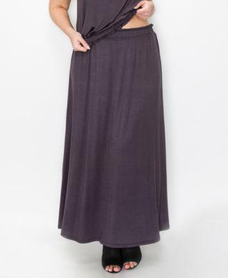 Plus Size Elastic Waist Maxi Skirts by COIN 1804