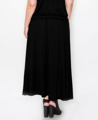 Plus Size Elastic Waist Maxi Skirts by COIN 1804