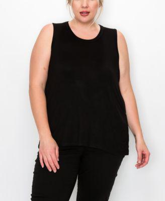 Plus Size Scoop Neck Swing Tank Top by COIN 1804