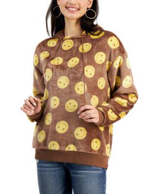 Juniors' Smiley-Print Cozy Hoodie by COLD CRUSH