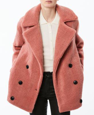 Juniors' Double-Breasted Faux-Fur Teddy Coat by COLLECTION B