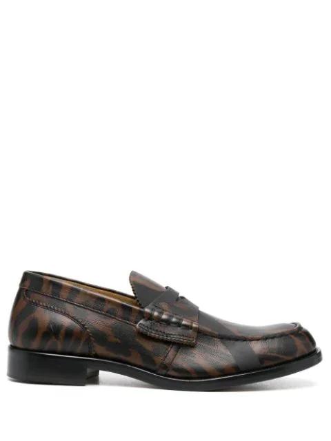 leopard-print leather loafers by COLLEGE