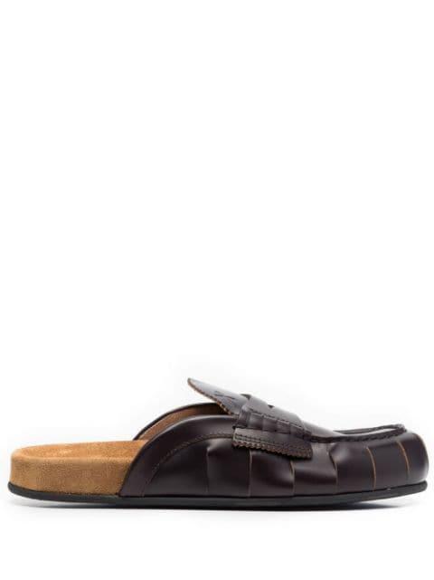 slip-on leather penny sliders by COLLEGE