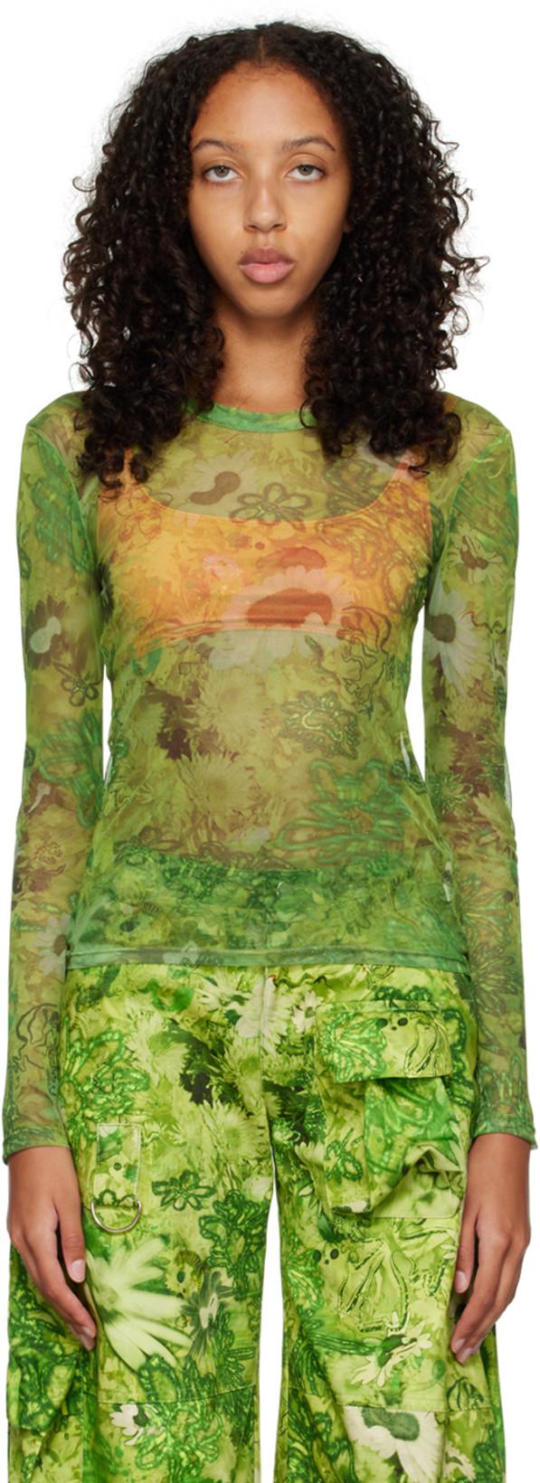 Green Cardio Long Sleeve T-Shirt by COLLINA STRADA