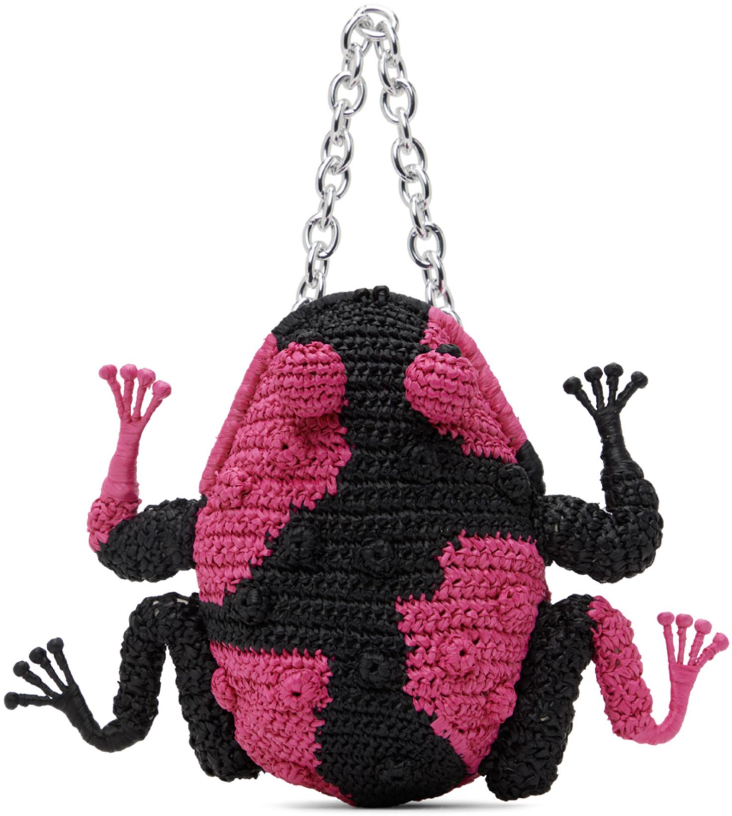 Pink & Black Frog Bag by COLLINA STRADA