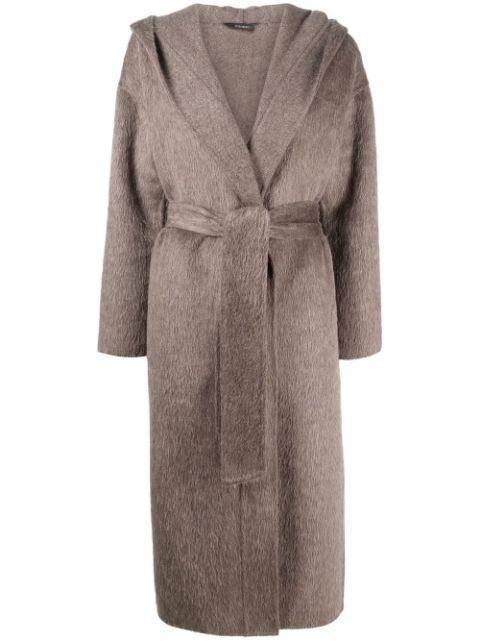 belted cashmere coat by COLOMBO