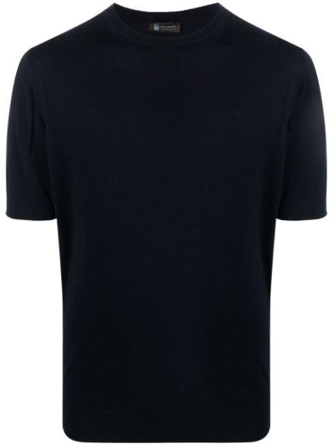 crew neck short-sleeved knitted top by COLOMBO