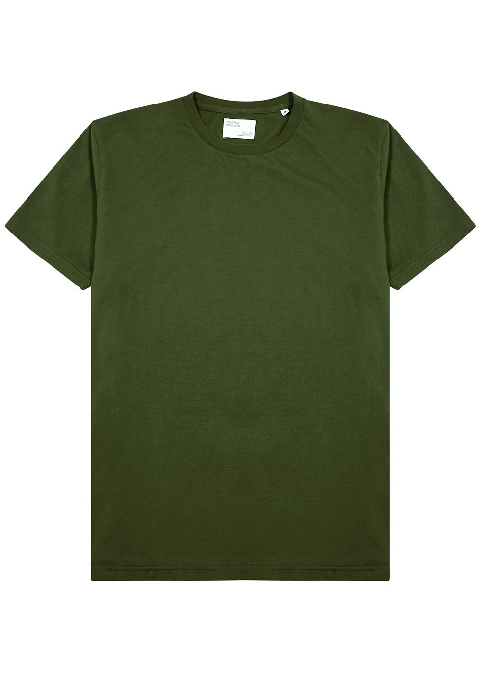 Army green cotton T-shirt by COLORFUL STANDARD