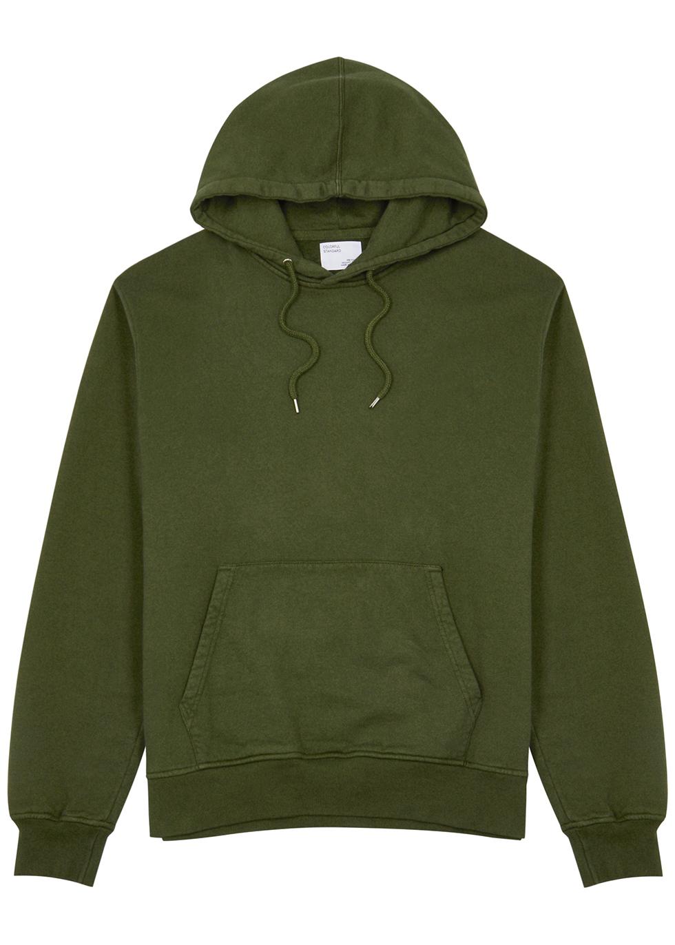 Green hoodied cotton sweatshirt by COLORFUL STANDARD