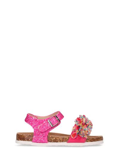 Glittered faux leather sandals by COLORS OF CALIFORNIA