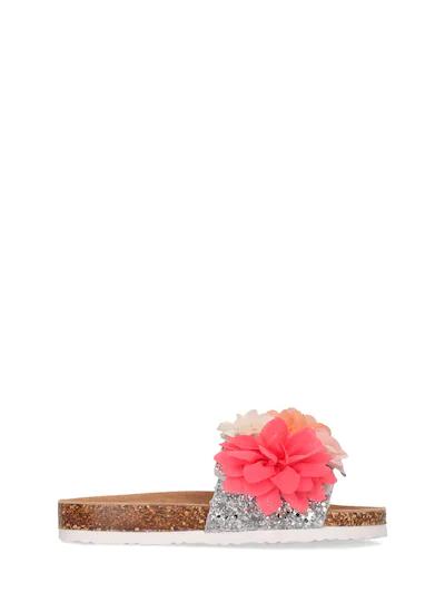 Glittered rubber slide sandals by COLORS OF CALIFORNIA