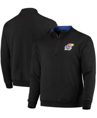 Men's Black Kansas Jayhawks Tortugas Logo Quarter-Zip Jacket by COLOSSEUM