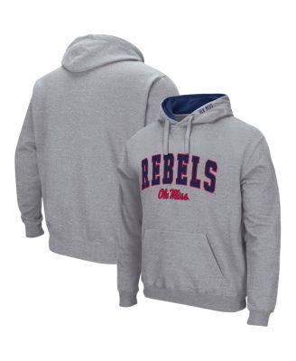 Men's Heathered Gray Ole Miss Rebels Arch Logo 3.0 Pullover Hoodie by COLOSSEUM