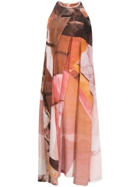 collage-print silk maxi dress by COLVILLE
