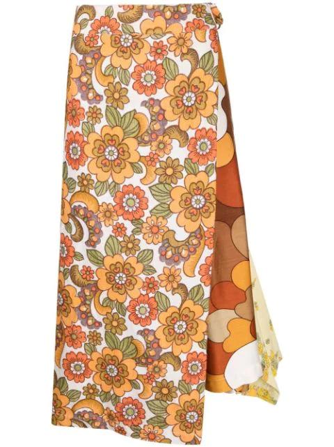floral-print asymmetric midi skirt by COLVILLE