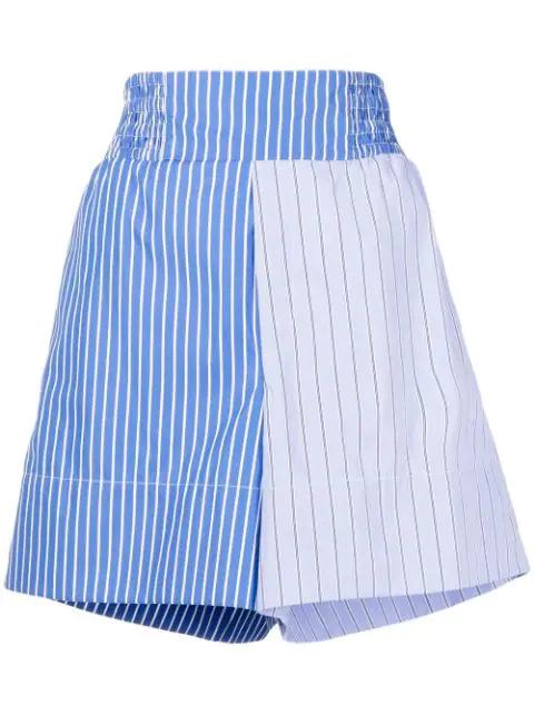 two-tone striped cotton shorts by COLVILLE