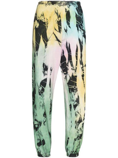 tie-dye print track pants by COME BACK AS A FLOWER